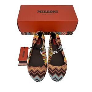 Missoni For Target Chevron Flats Girls Size 3 Zig Zag Ballet Shoes Pointy Toe